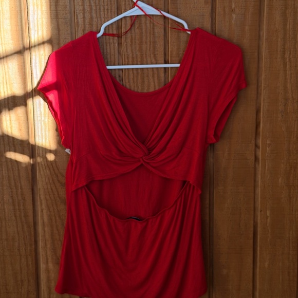 Ambiance Red Short Sleeve Women's Tee - Picture 3 of 3